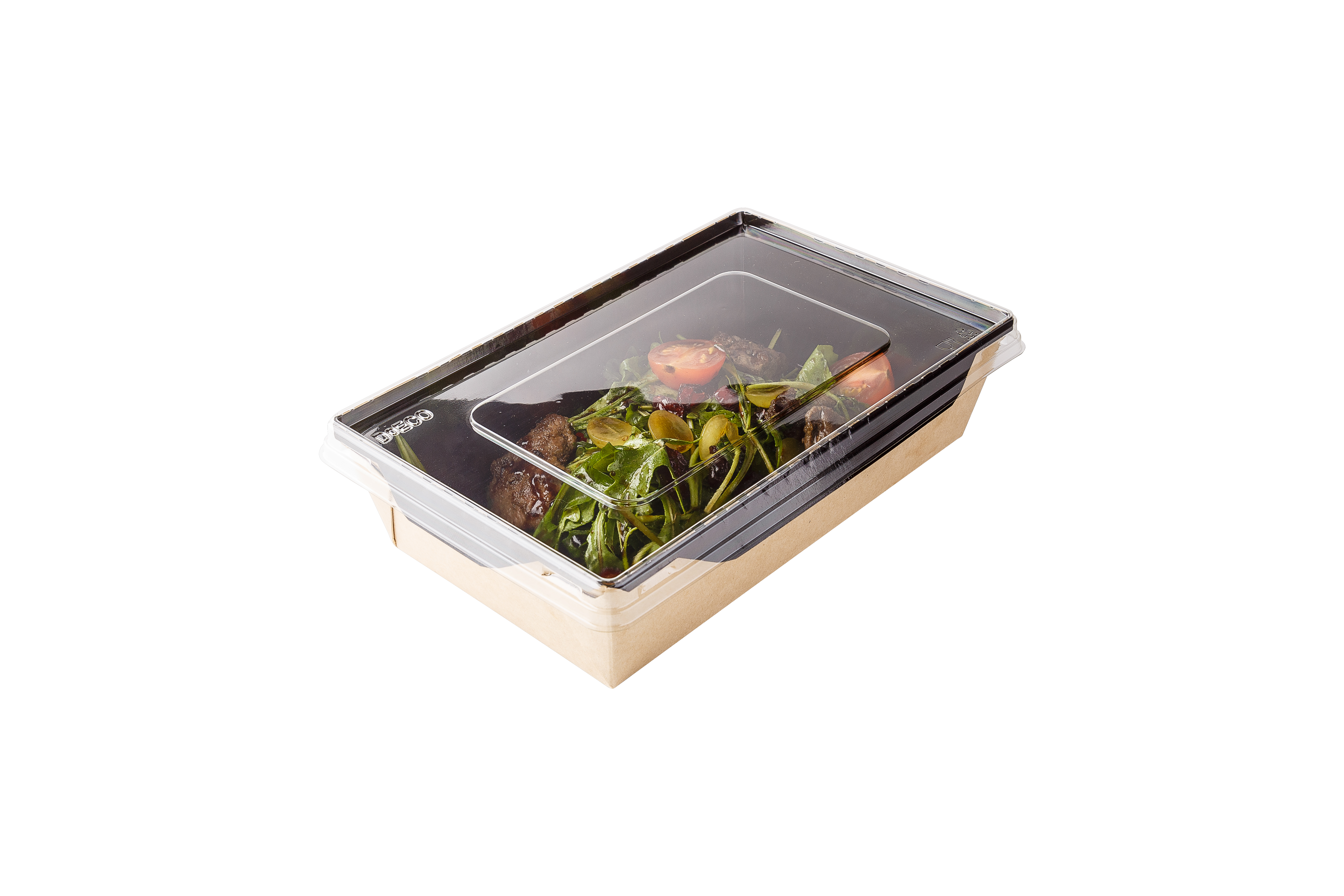 Salad bowls OSQ OPSALAD 1000 BE with transparent lid Black Edition